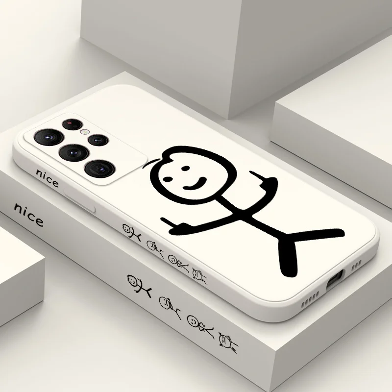 Chic Minimalist Phone Case - Durable Silicone Cover with Adorable Line Art Design
