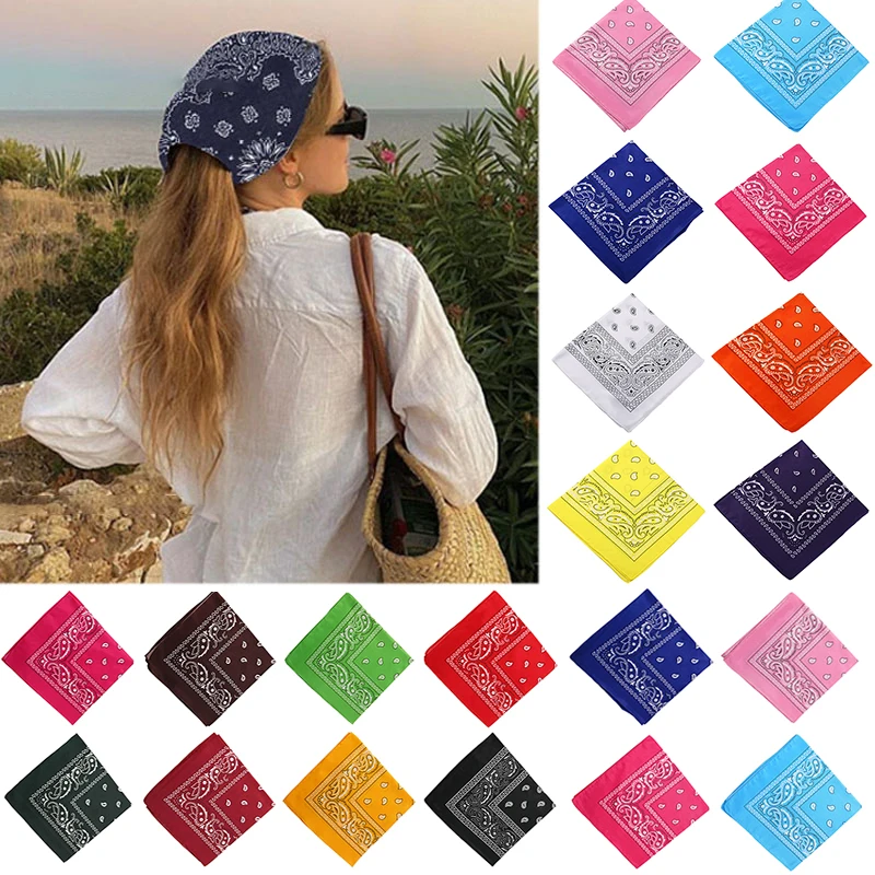 Fashion Scarf Bandana Headwraps For Women Girls Kids Vintage Four Seasons Square Hair Scarve Sports Hairscarf Bohemian Headbands - Image 4