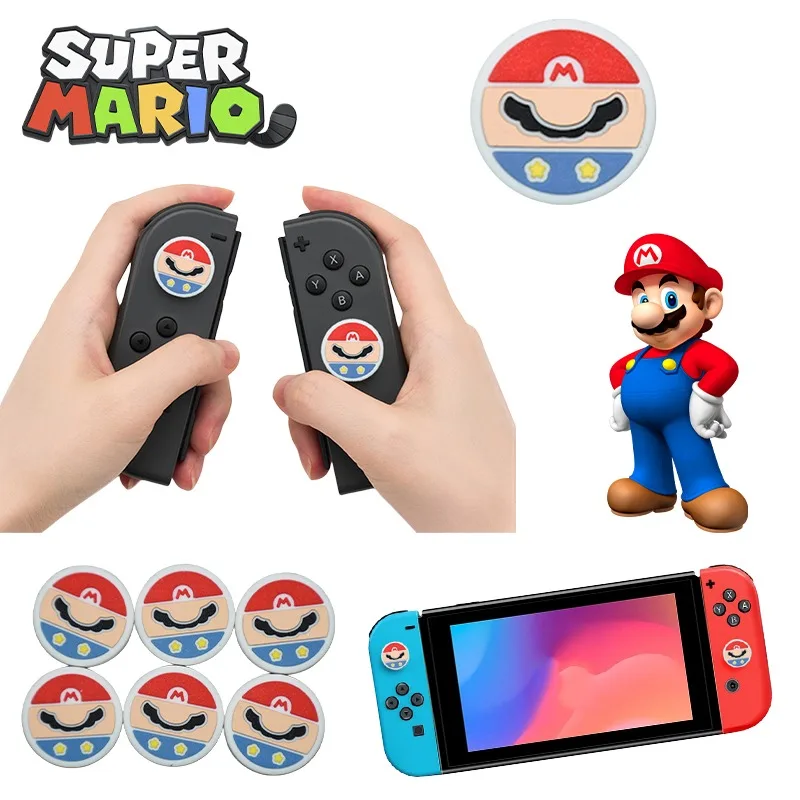 Super Mario Cartoon Switch Thumb Grip Caps Per Nintendo Switch Oled Lite Joy Con Button Cover Anime Tappo Protettivo Antiscivolo Regalo