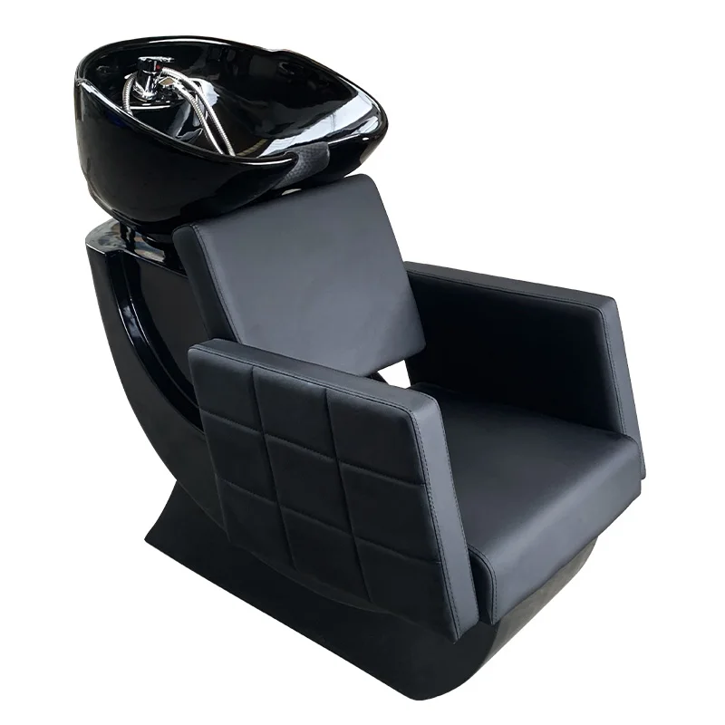 

Barber shop shampoo internet celebrity half lying deep basin flushing shampoo bed ceramic basin minimalist