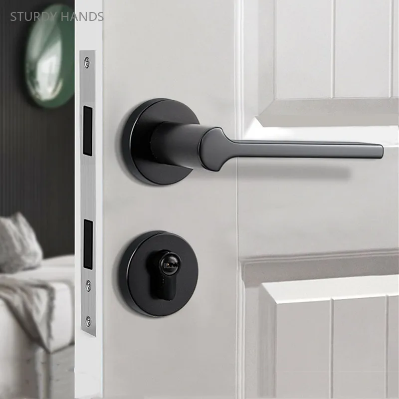 

Zinc Alloy Magnetic Door Lock Mute Security Door Locks Indoor Bedroom Door Handle Deadbolt Lockset Furniture Hardware Supplies