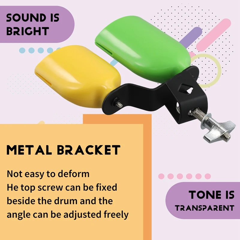 Double Cowbell Bell Music Drum Cowbell High Low Sound Knocker Drum Percussion Instrument Part Accessories