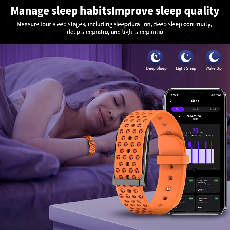 2025 New Smart Health Wristband Fitness Tracker Screenless Smart Watch for Men Women Sports Heart Rate Monitor Activity Bracelet 4