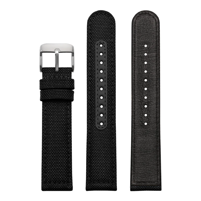 Nylon Canvas Strap - Waterproof Sports Watchband with Blue, Grey, and Khaki Options, 20mm-22mm