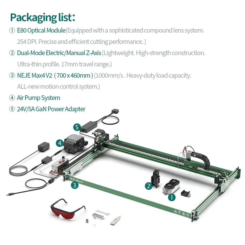 NEJE Max V2 120W E80 Laser Engraving and Cutting Machine Electric