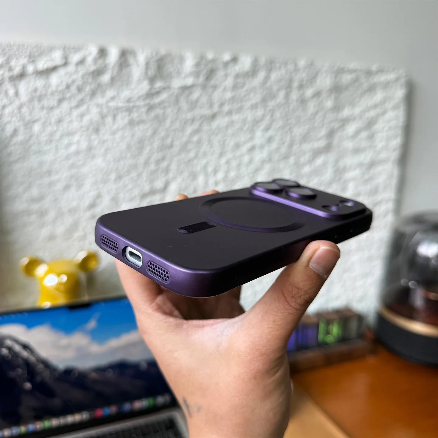 Luxury Matte MagSafe-Compatible Phone Case with Magnetic Charge and Lens Protector Cover