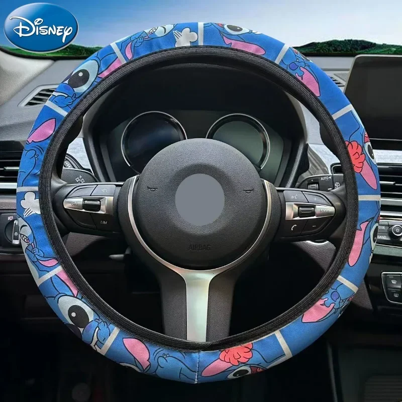thumbnail image 5 of Funda para volante de 15 pulgadas con diseño de Disney Stitch, accesorios universales para coche con bonitos dibujos de Stitch, para hombres y mujeres, protector de volante, 5 of 5