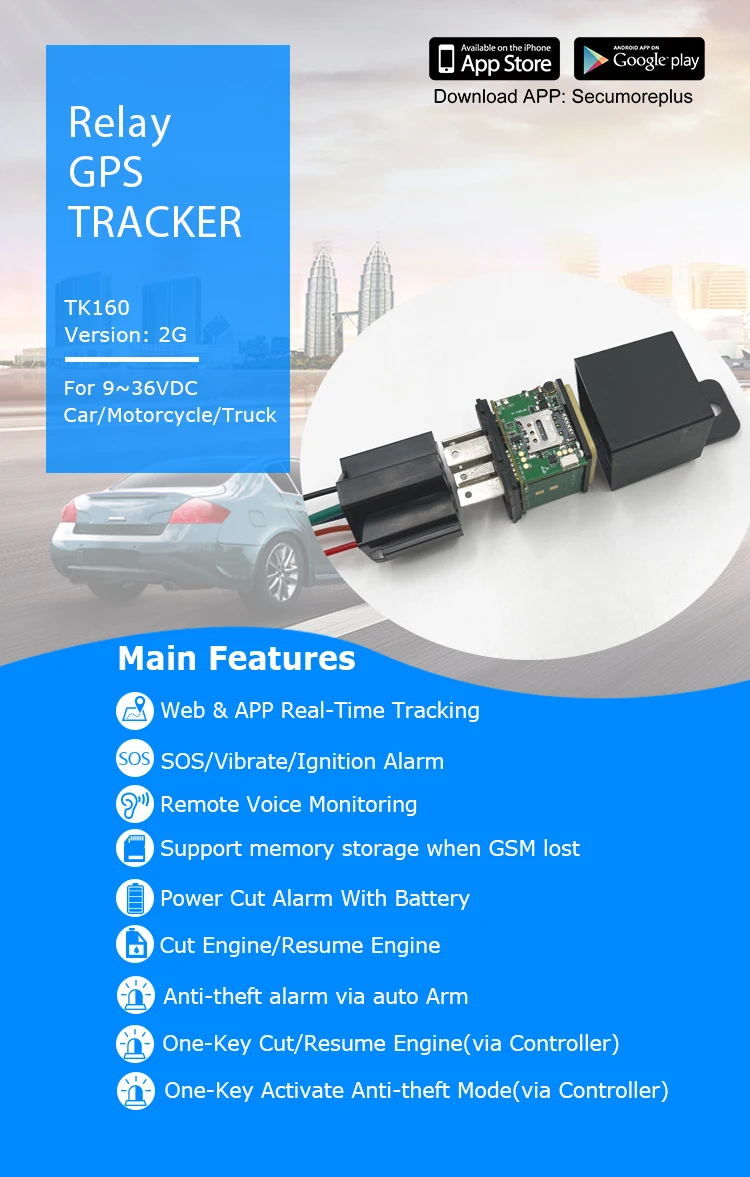 cantrack relais gps tracker 2g suivi gps du vehicle secumoreplus locator
