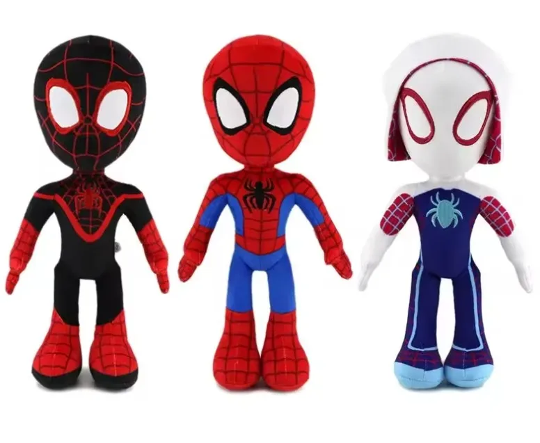 Anime Avengers Spiderman Plush Toys Into the Spider-Verse Gwen Peter Parker Noir Dolls Soft Stuffed Toy For Kids Gifts 27-30CM