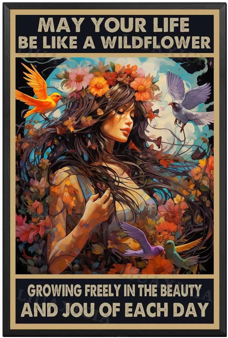 Холст, домашний декор, настенное искусство, может ваша жизнь быть как дикий цветок, свободно растущий в красоте и Jou Of каждый день для домашней стены De