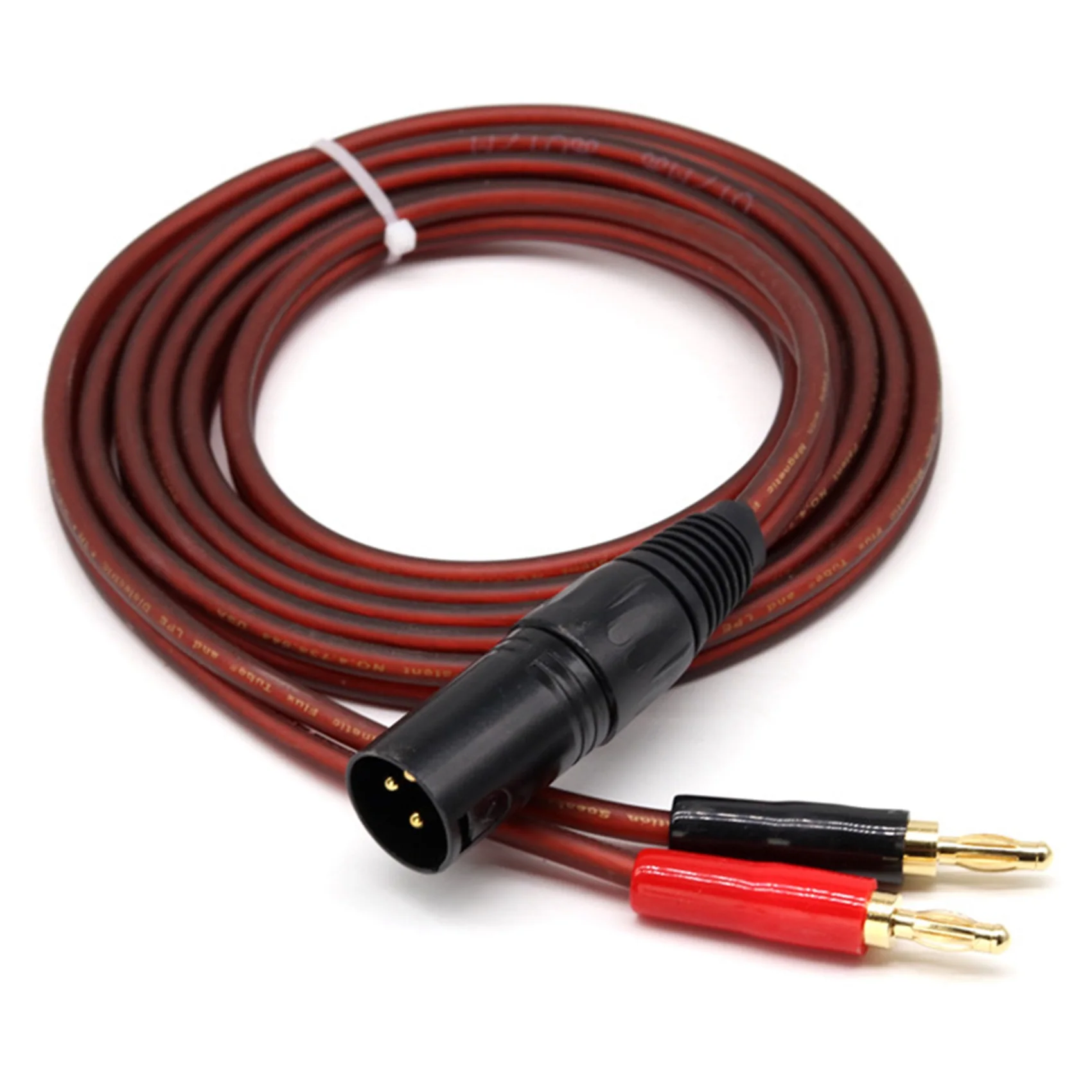 XLR-바나나 스피커 케이블, XLR 3 핀 암-듀얼 바나나 플러그, 오디오 케이블, 금도금 4mm 플러그, XLR3 프로 하이파이