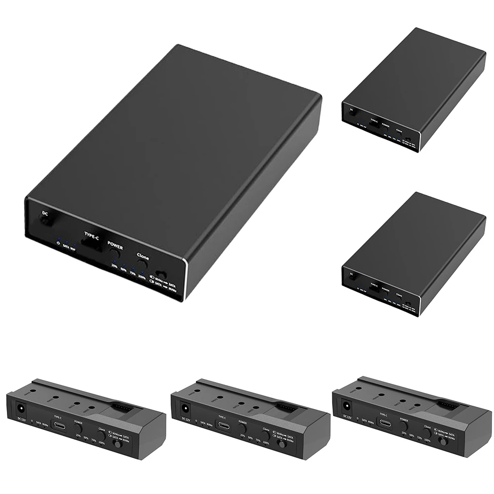 

Dual bay m.2 Nvme Case and SATA Hdd Docking Station Type C 3.1 Docking Station 2.5"/3.5" HDD Enclosure Clone Duplicator Function