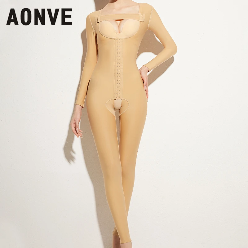 

Women Bodysuit Post Surgery Shapewear Full Length To Ankle Flat Belly Postpartum Underbust Fajas Colombianas Body Shaper