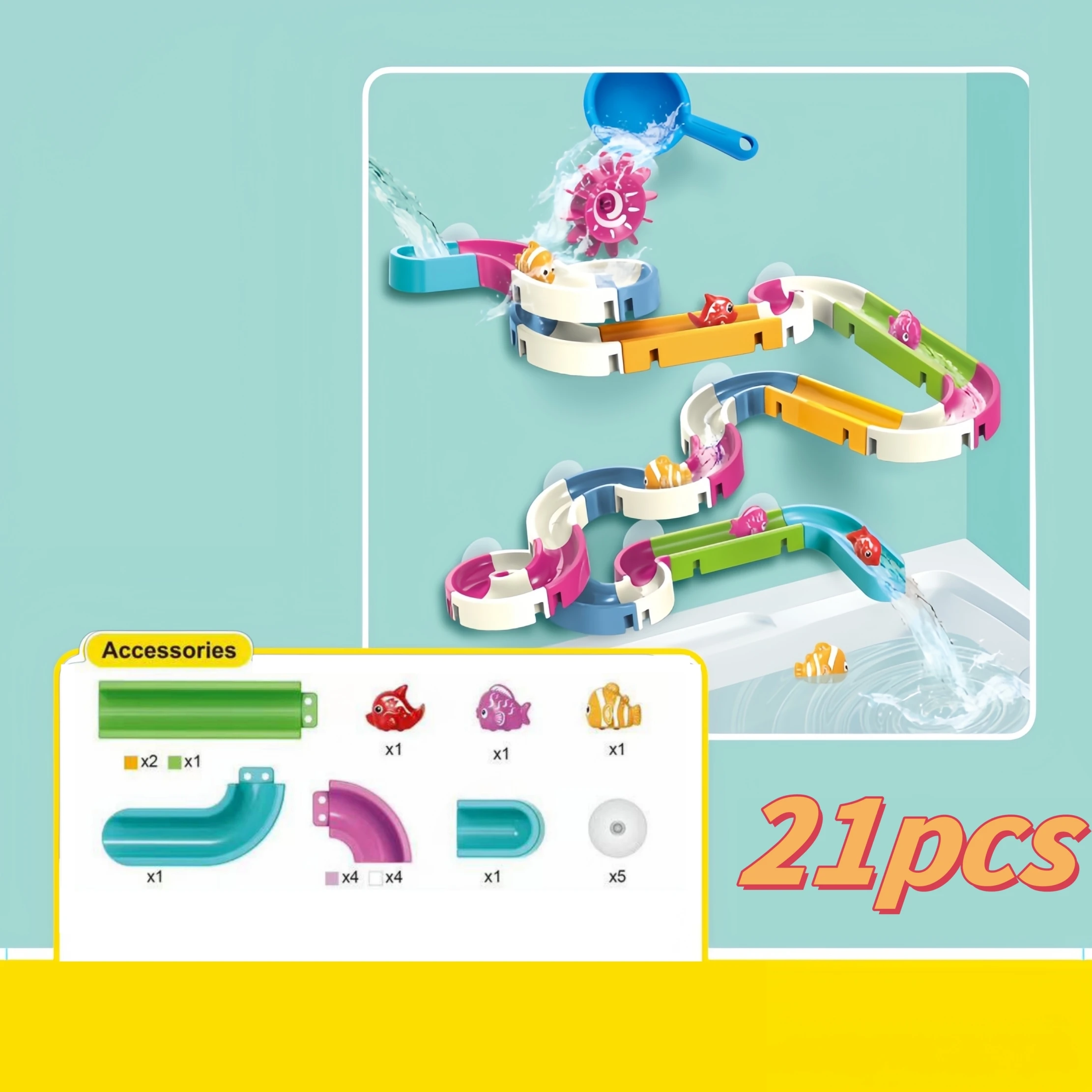 Bathtub toy bundle, non-slip suction cups, equipped with multiple slides and interactive tracks - fun bath time toys