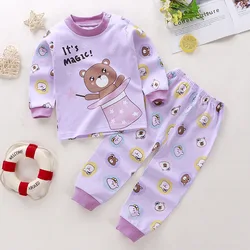 2024 Premium Cotton Kids' Pajama Set - Long Sleeve T-Shirt & Pants - 100cm (PurpleC56)
