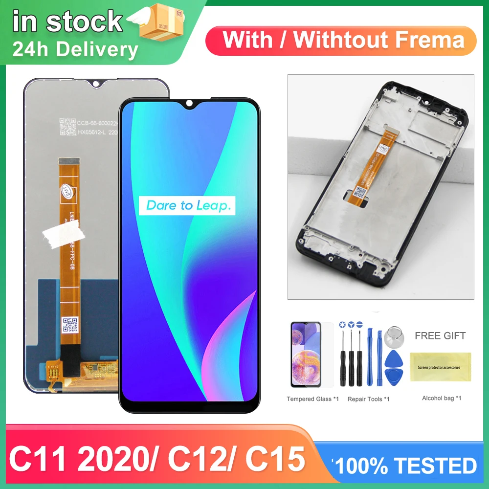 LCD 디스플레이 디지털 터치 스크린 교체, 프레임 포함, Oppo Realme C12 C15 RMX2189 RMX2180, C11 20..