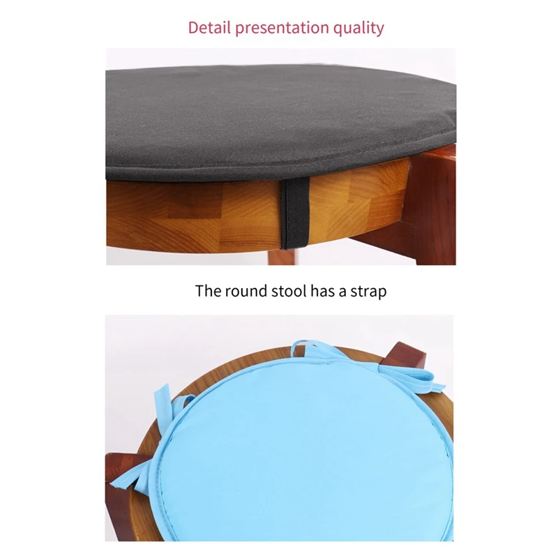 Round Chair Seat Pads, 2 Pcs Circular Waterproof Chair Cushions For Indoor Outdoor Garden Dining Office Coffee Shop 5