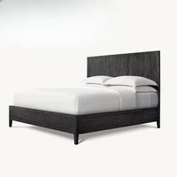 Meubles de maison de luxe contemporains, meubles de chambre à coucher, cadres de lit, lits en bois massif, hôtel, Villa, Design classique, lits à panneaux de villégiature 6