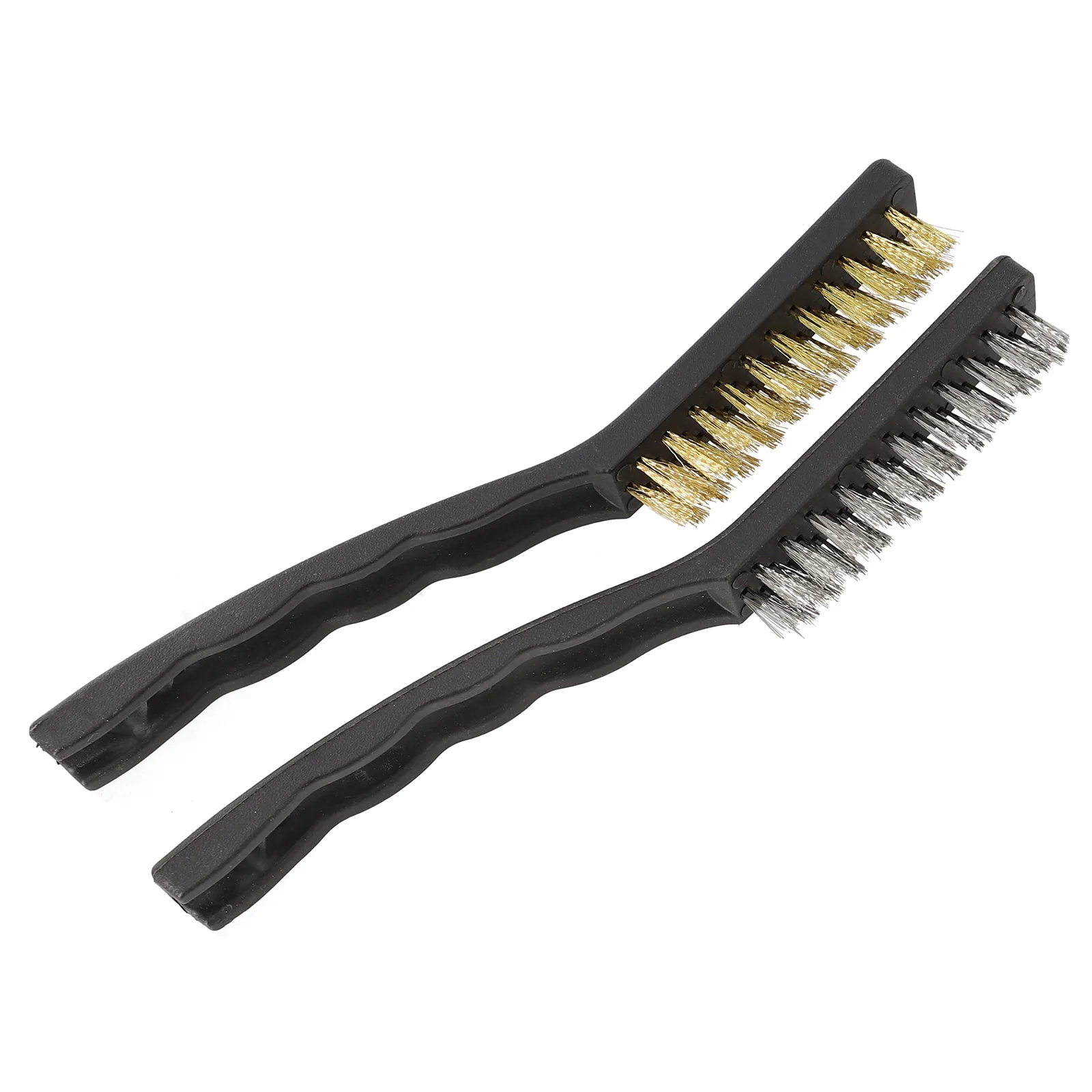 

2PCS Brass Nylon Wire Brush For Cleaning Polishing Removal Flaking Metal Rust Paint Dirt Light Metal Battery Cleaning Hand Tool