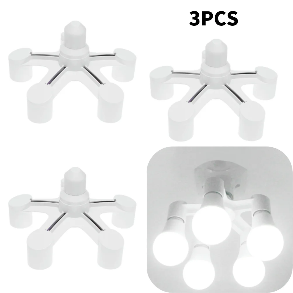 LED Lamp Socket Adapter Holder 2 in 1/3 in 1/4 1/5 1 Base Socket Splitter