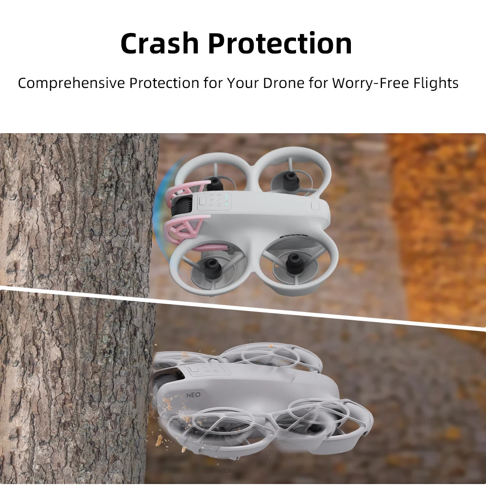 Pare-chocs de protection pour drone DJI Mini 3 Pro gris clair, détaillant les fixations et le matériau.