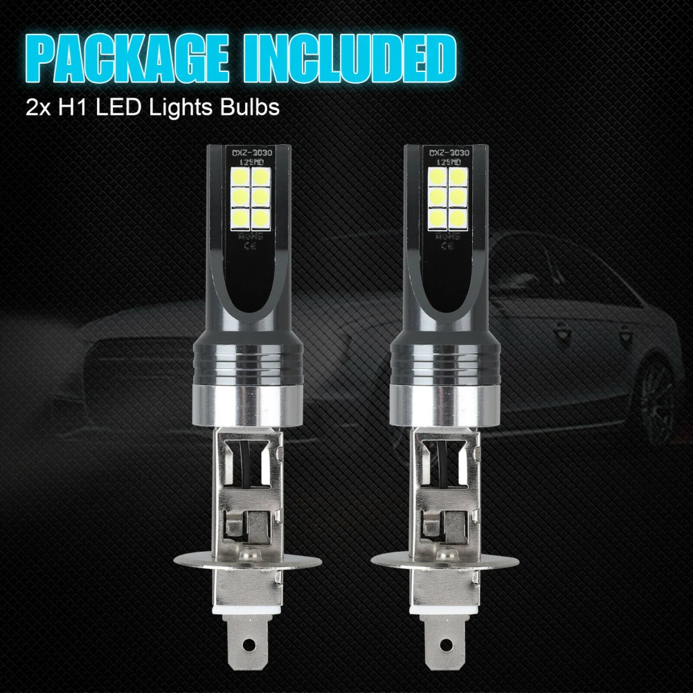 2pcs H1 Led Headlight Bulbs Conversion Kit High Low Beam Super Bright 6500k 14000lm White Ip68 Waterproof