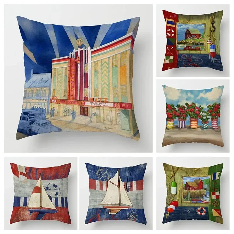 

Autumn Home Decoration Throwing Pillow Case Sofa Cushion Cover 45x45cm 45 * 45 50x50 40x40 Ocean Elements Living Room Aesthetics