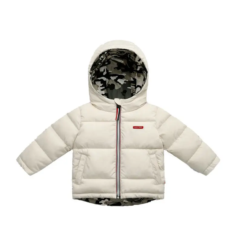 New Winter Boys Jackets Thicken Keep Warm Double-Sided Wear Hooded Kids Coat For 3-10 Years Children Outerwear
