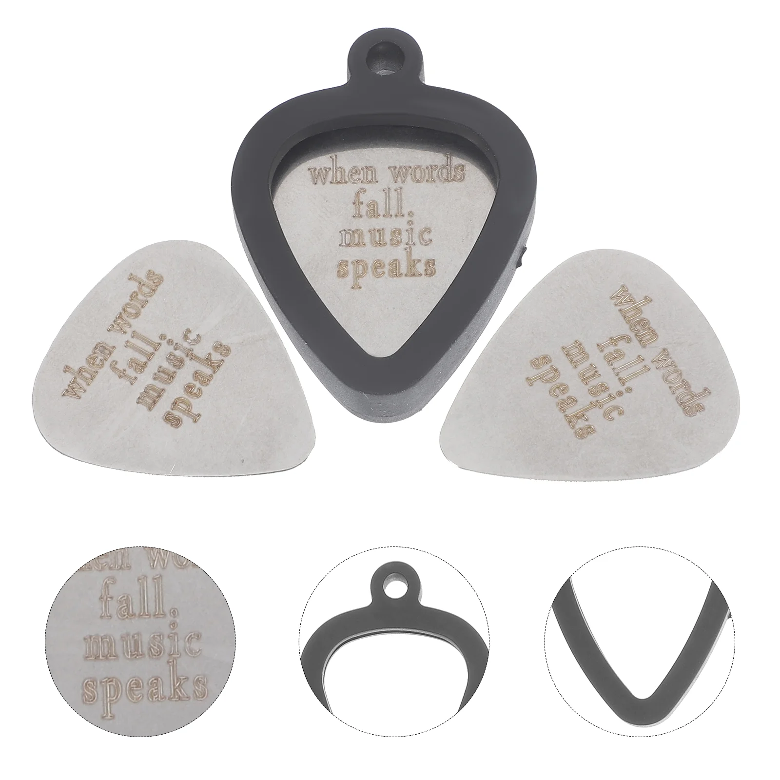 

3pcs Electric Guitar Picks Folk Guitar Picks Metal Guitar Picks with Clip Holder Musical Instrument Accessories