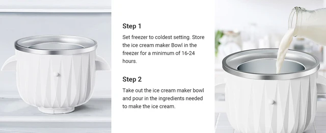  LETOMS Ice Cream Maker Attachment for Kitchenaid, 2 Quart  Frozen Ice Cream Bowl for Stand Mixer 4.5/5/6/7QT, Sorbet Gelato Maker for  Homemade Ice, Dessert, Yogurt: Home & Kitchen