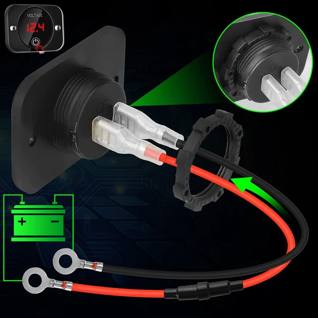 Voltmetro Digitale LED DC 12V/24V - Impermeabile Per Auto, Barca, Camper | Tester Batteria - Foto 10