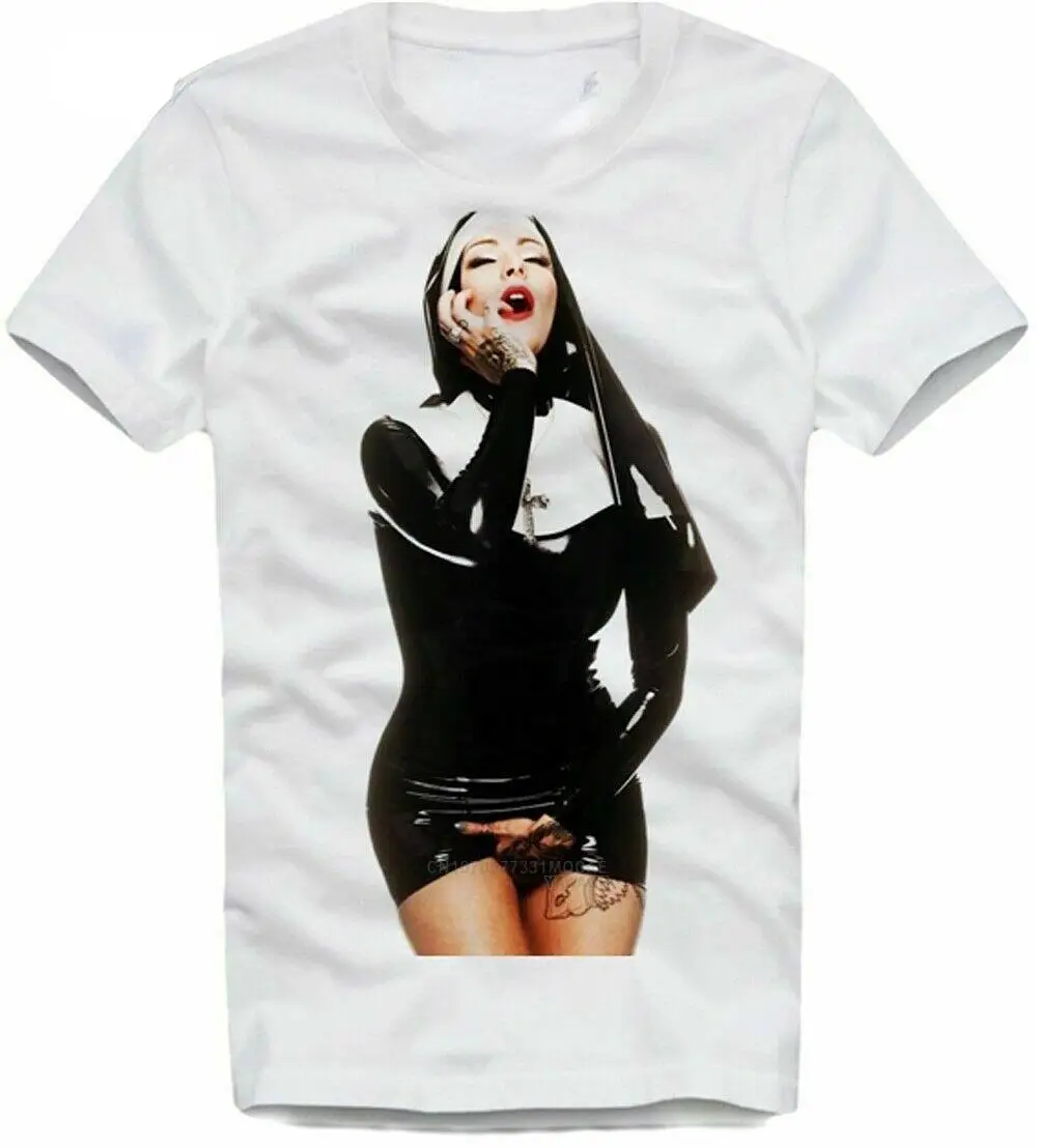 

Hot SaleT Shirt Vintage Antichrist Naughty Nun Aleister Crowley Satanic Tee Shirt Custom Aldult Teen Unisex Digital Print Shirt