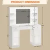Makeup Vanity with Glass Top, White Vanity Desk with Mirror and Lights, Big Vanity with Drawers & Cabinets for Bedroom, Cute Van 2