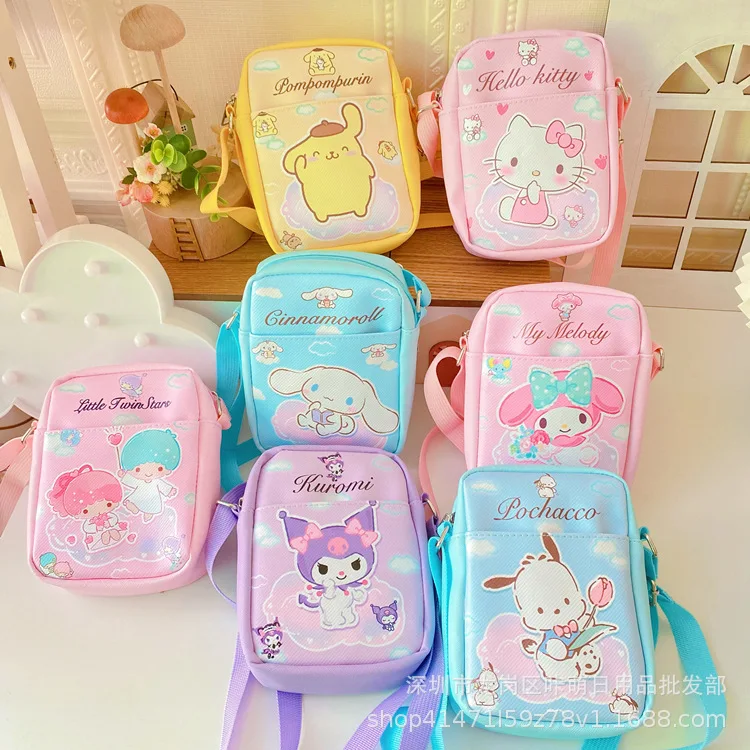 Cute Cinnamorolls Girls Single Shoulder Phone Bag Kuromis Go Out Change Earphone Money Storage Bag Crossbody Bags Kids Gifts