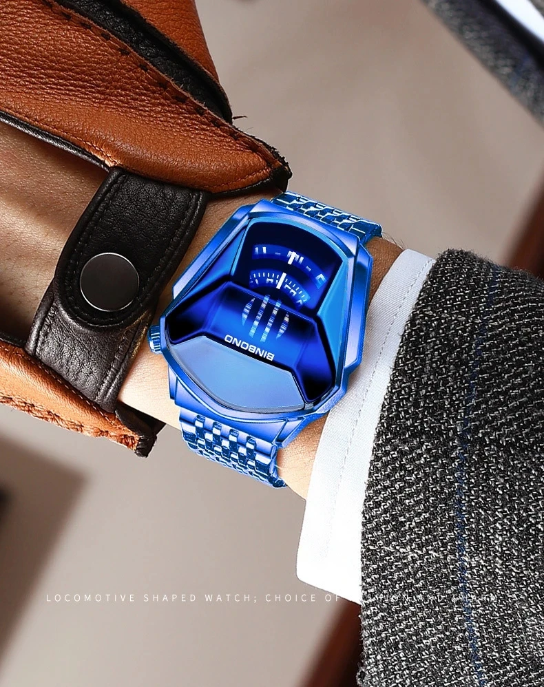 Binbond Top Fashion Men Watch, Large watch style, motorcycle concept, business Style, Waterproof watch,black technology watch