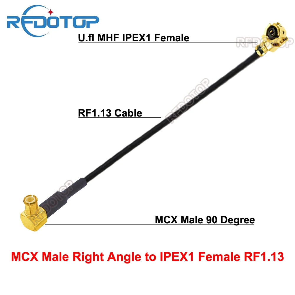 

1PCS Right Angle MCX Male to u.FL/IPX/IPEX-1 Female Connector RF1.13 Cable RF Extension Pigtail Jumper for Router WiFi Antenna