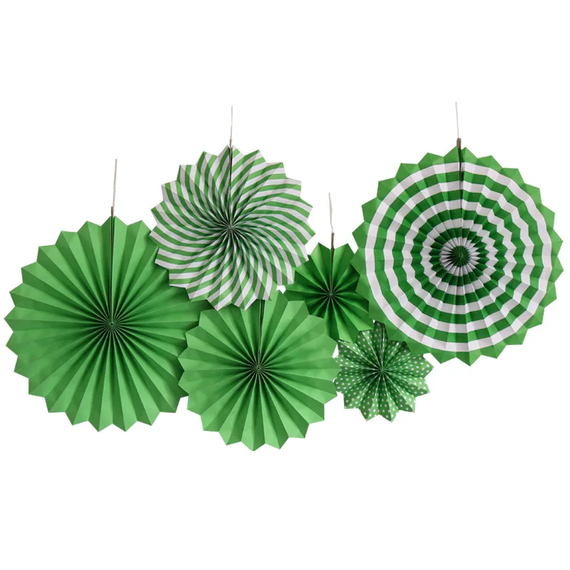 6pcs/set Decorative Wedding DIY Wheel Tissue Paper Hanging Fans Flowers Craft For Birthday Party Wedding Baby Shower Decoration
