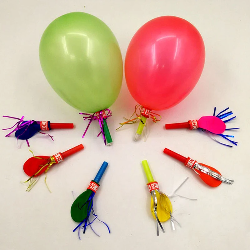 Description Picture 3 of item50PCS Colorful Blowout Whistle Balloon Horn Noise Maker Blowers For Kids Birthday Party Favors Decor Game Tool Child Toys Supply