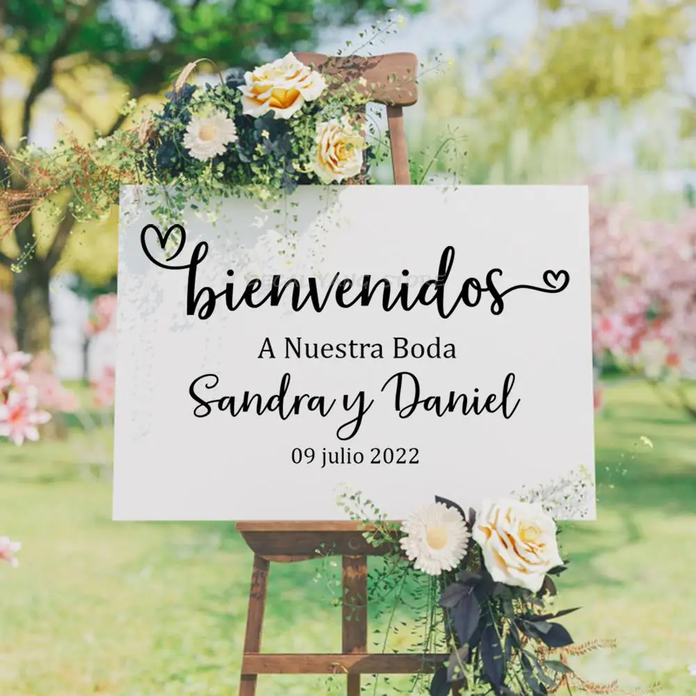 trabajador Opcional solitario Wedding Sign. Spanish Wedding Signs. A Nuestra Boda. Bienvenidos Signs, bienvenidos A Nuestra Boda Sign. Bienvenidos Signs. - Wall Stickers -  AliExpress