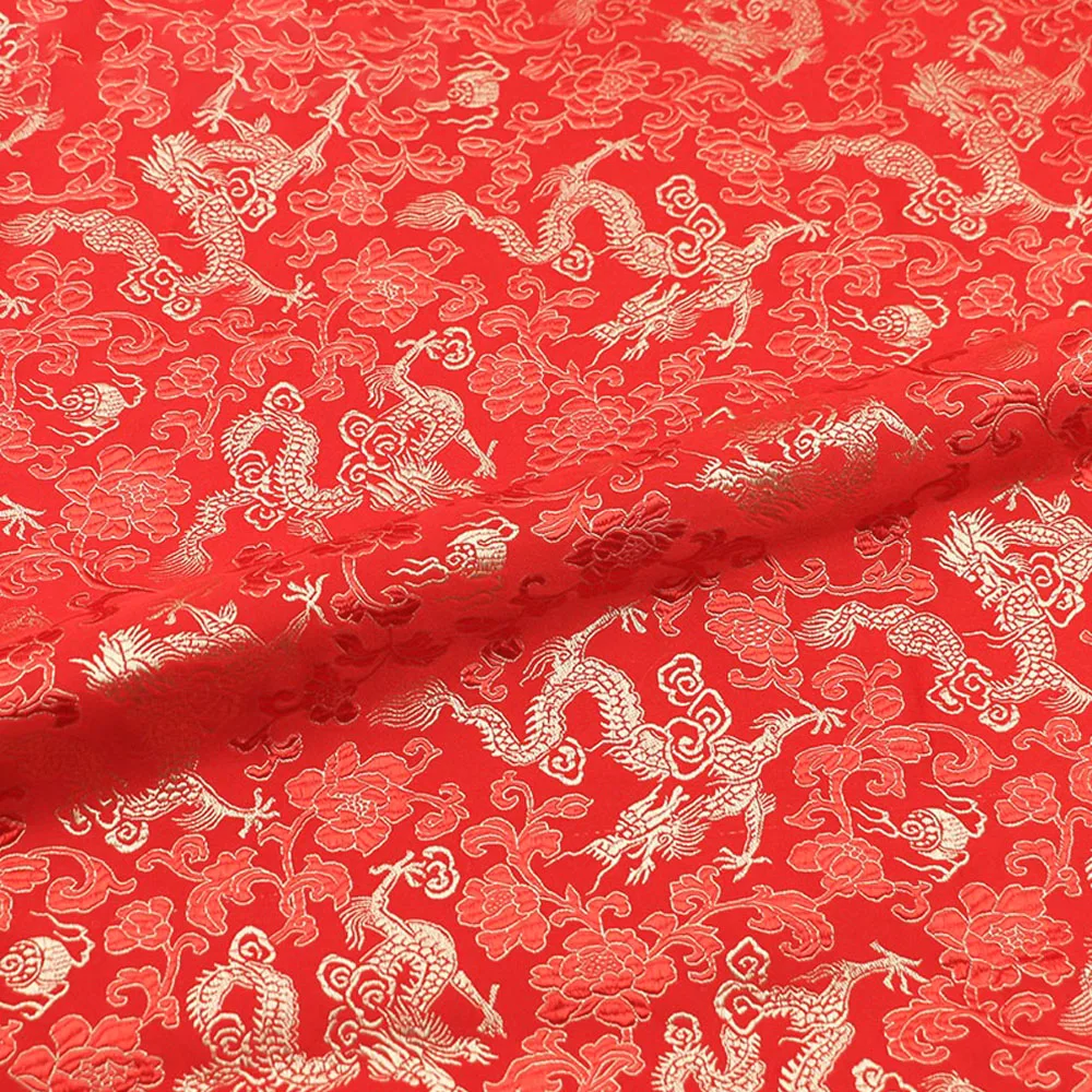 50X75cm Brocade Jacquard Chinese Dragon Damask Fabric For Women Cloth Sewing DIY Craft Home Decoration Upholstery Soft Bed Sheet