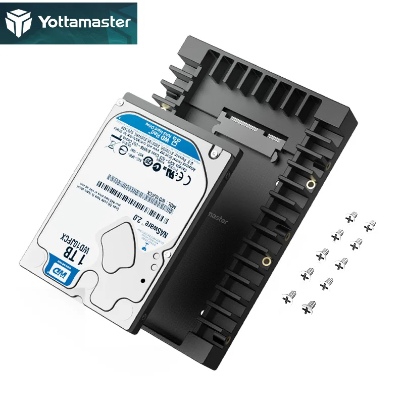 sort Brøl At give tilladelse Yottamaster 2.5 to 3.5 inch Hard Drive Caddy Support SATA2 / SATA3 HDDs &  SSDs 7-15 mm Hard Drive Bracket hard disk storage bay