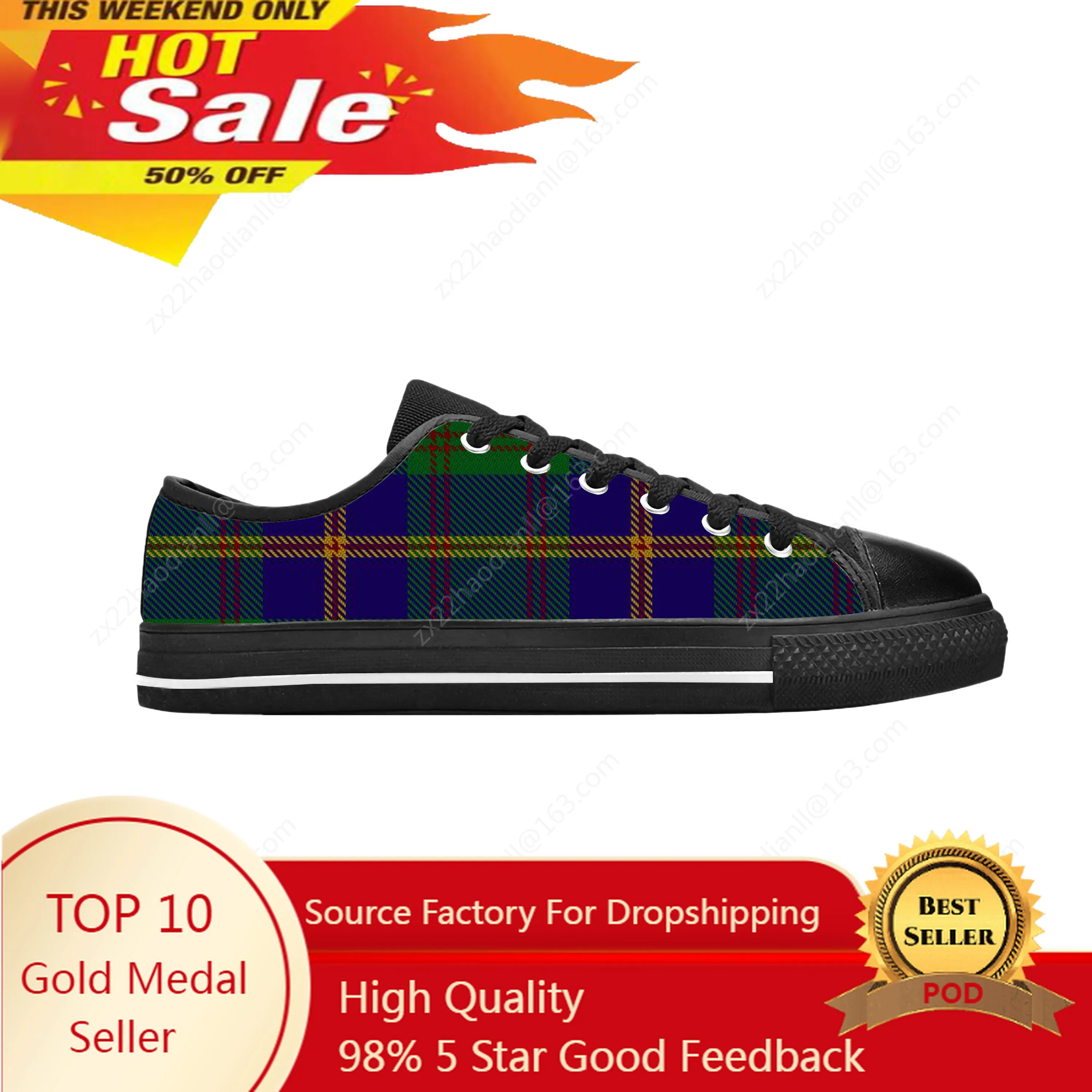 Strachan Scottish Stewart Clan Tartan Plaid Modern Casual Cloth Shoes Low Top Comfortable Breathable 3D Print Men Women Sneakers
