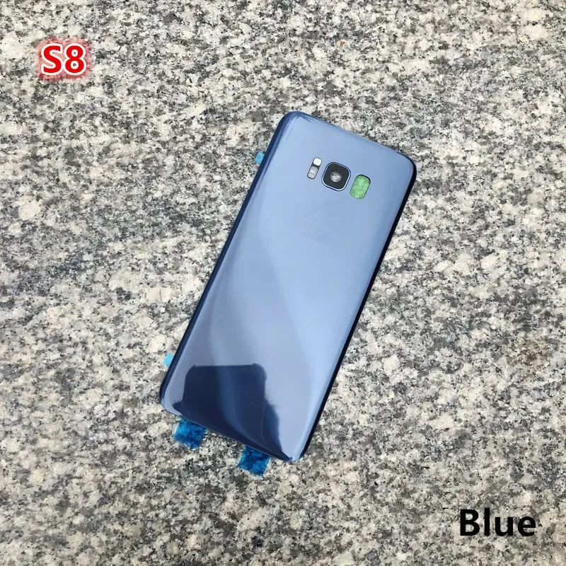 삼성 갤럭시 S8 G950 5.8인치 유리 배터리 백 커버 수리 교체 도어 후면 케이스 + 카메라 렌즈용 S8 하우징
