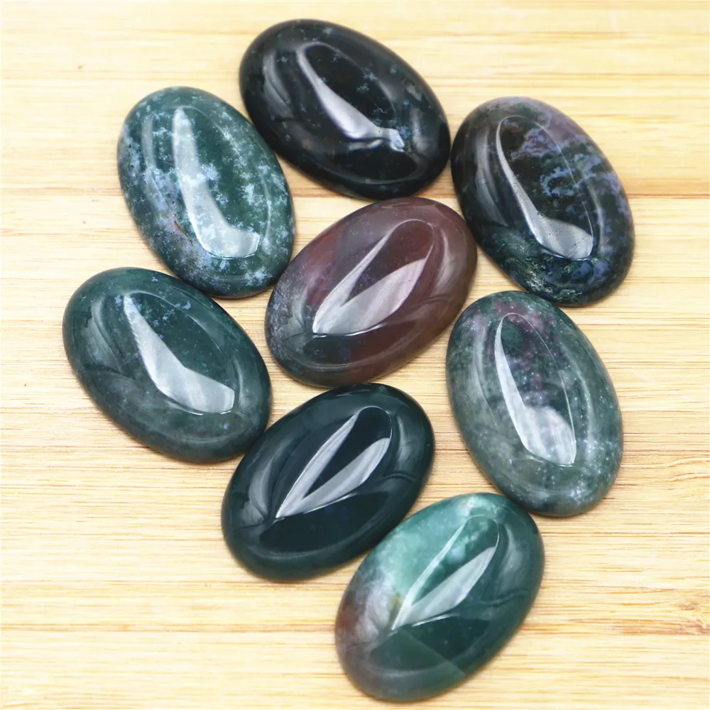 New 30x20mm Natural Stone Oval India Agate CAB Cabochon Setting Bead Fit Jewelry Making Supplies 12Pcs Wholesale Free Shipping