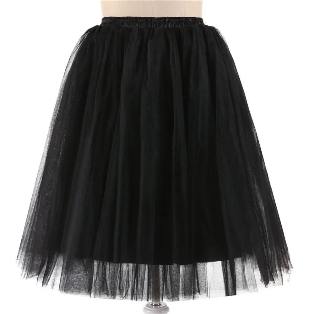 Women's Puffy Retro Vintage Crinoline Underskirt Tulle Tutu Skirt jupon Short Petticoats For Prom Party Dress Wedding