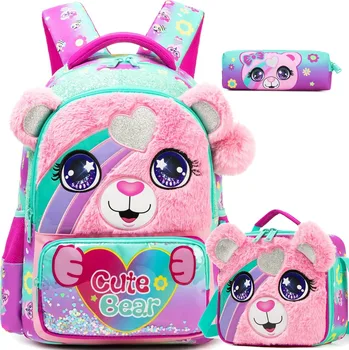 Kids Backpack for Girls Cute School Bag Set with Insulated Lunch Tote Back to School Bookbag Perfect Gift for Elementary Student 1