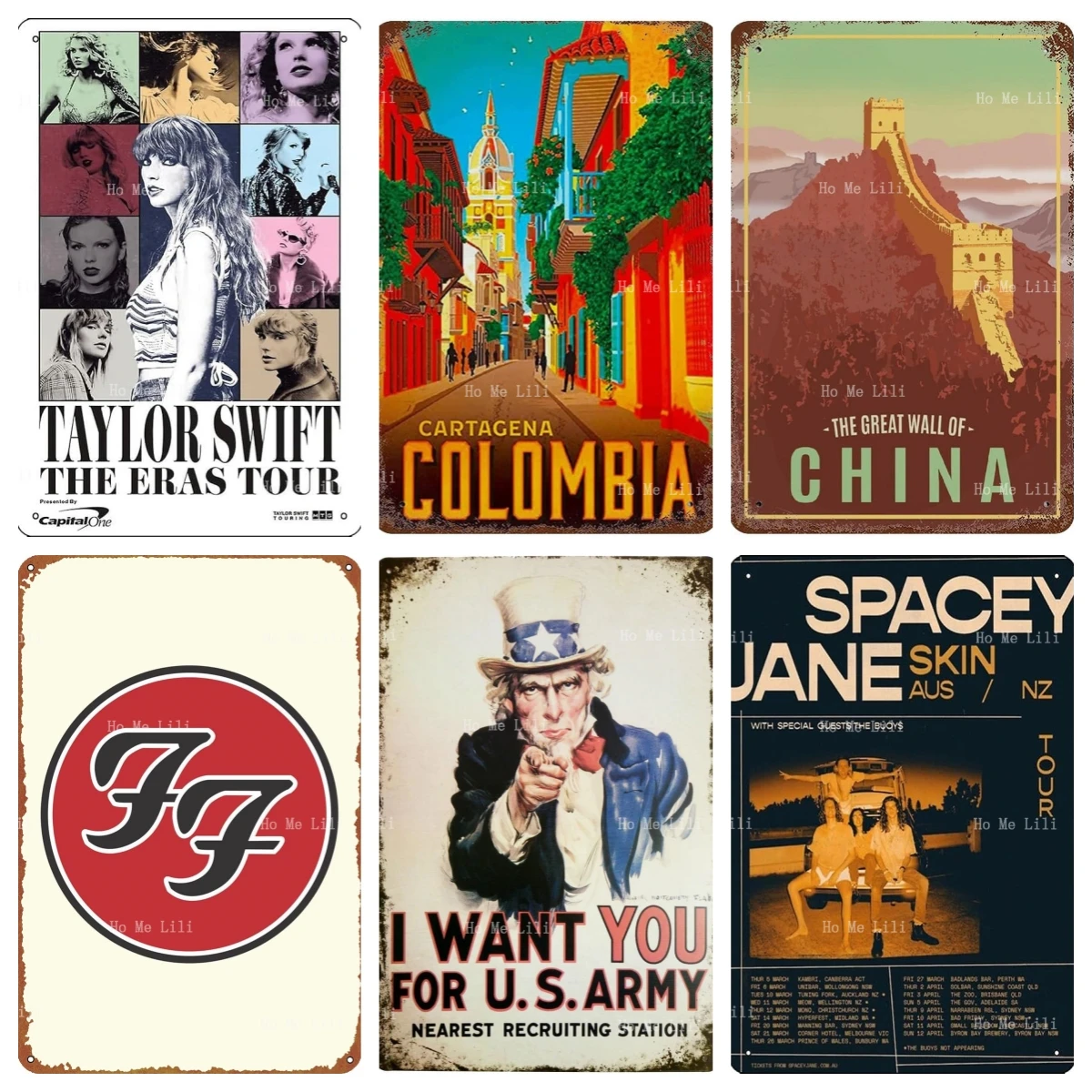 Cartellini Colombia Poster The Eras Tour Poster Album Musicale Targa In Metallo Divertente Decorazione Da Parete Targa Domestica Bar Cafe Decor