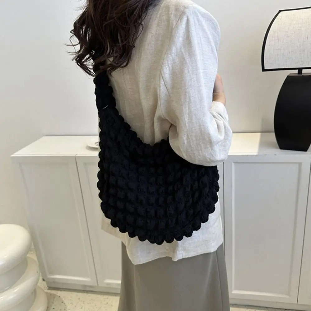 Bolsa de ombro acolchoada com padrão xadrez para mulher_voghion.com