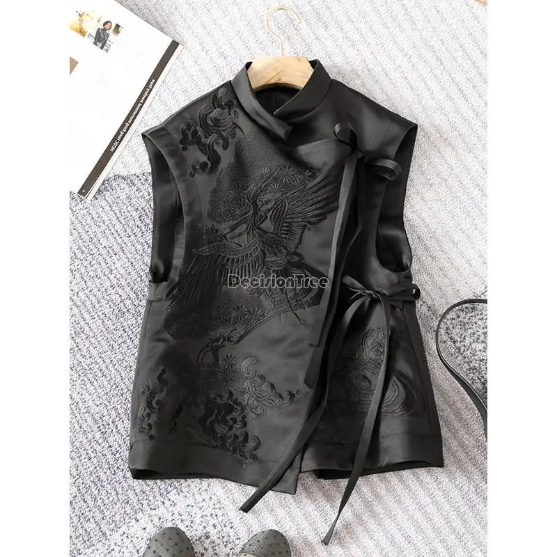 2025 summer autumn chinese style women exquisite embroidery vest oriental traditional women vest tang suit versatile pd
