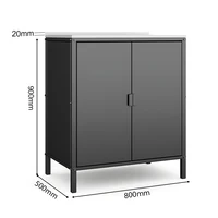 ตู้เก็บของสแตนเลสสีดำด้านและสีขาวแบบสองประตู สำหรับใช้ในสวนกลางแจ้งและห้องครัว 2